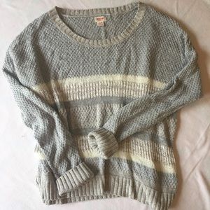 Mossimo Chunky Grey and Cream Striped Sweater